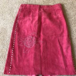 BCBG suede skirt with silver detail